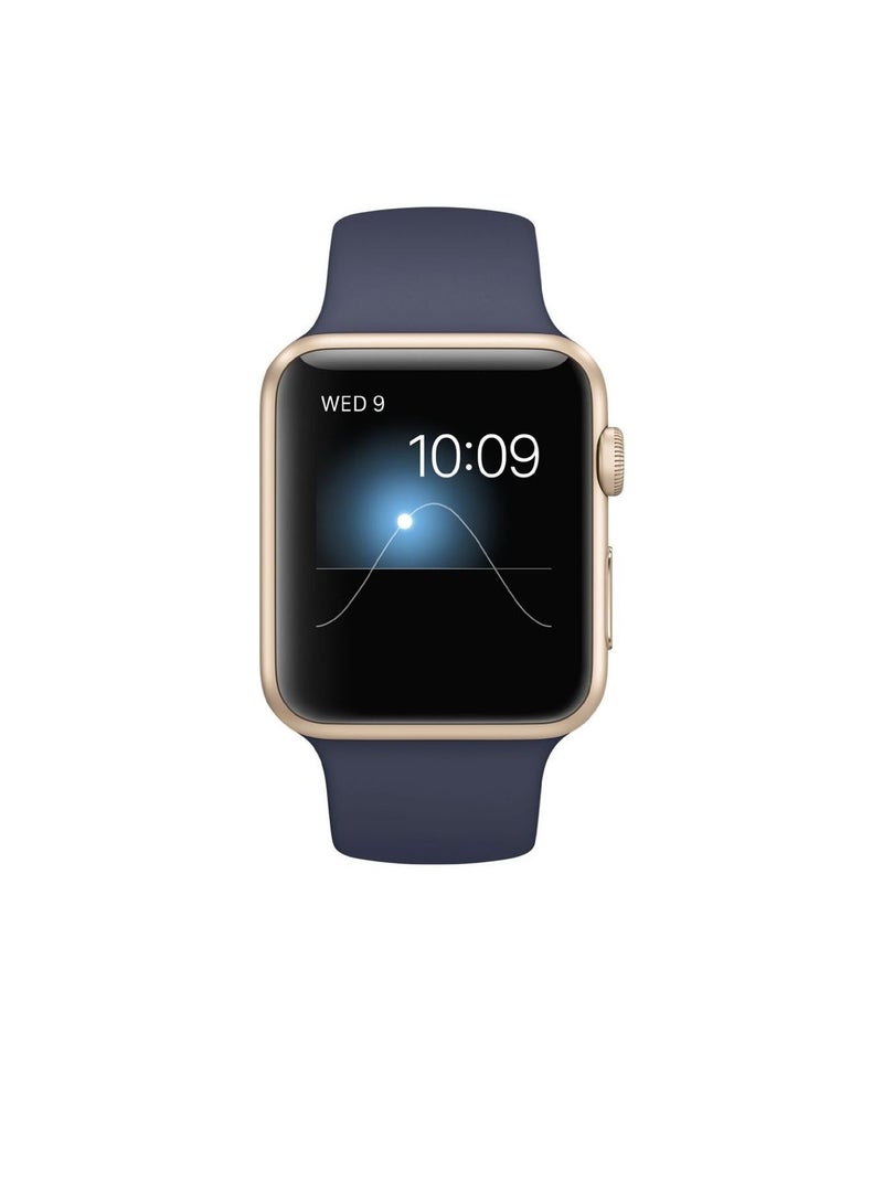Apple - Watch Series 1 Gold Aluminium Case With Sport Band 42mm Midnight Blue - Image 1