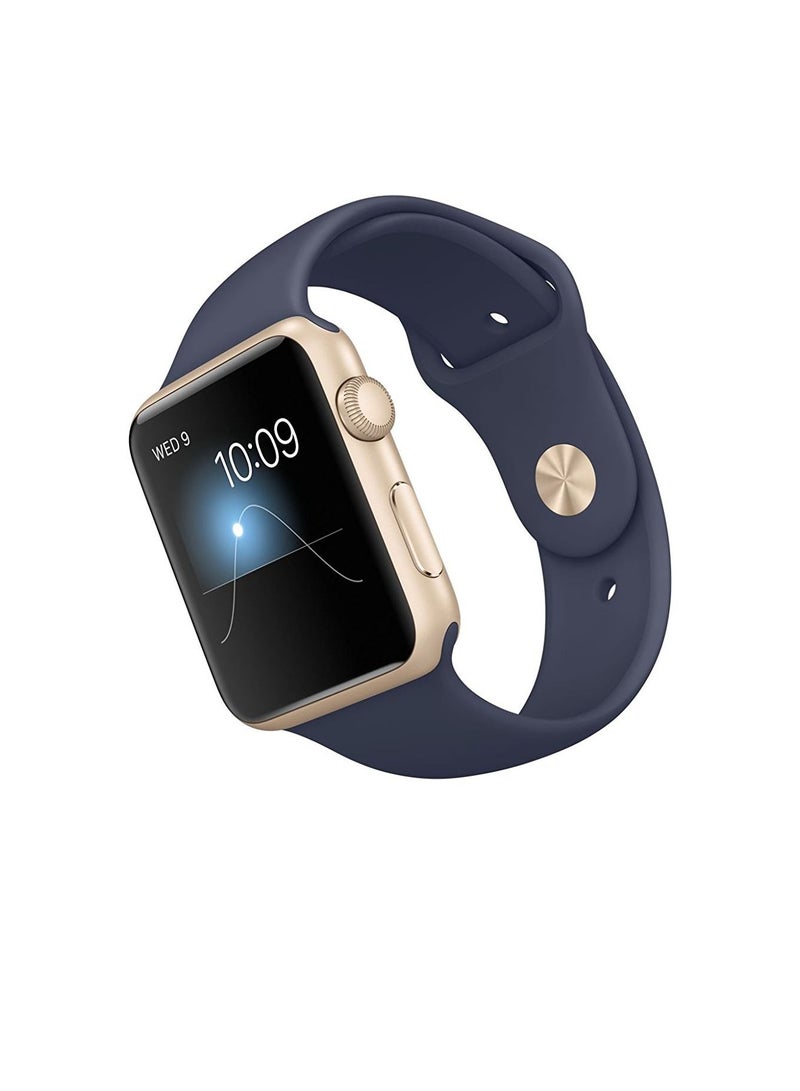 Apple - Watch Series 1 Gold Aluminium Case With Sport Band 42mm Midnight Blue - Image 1