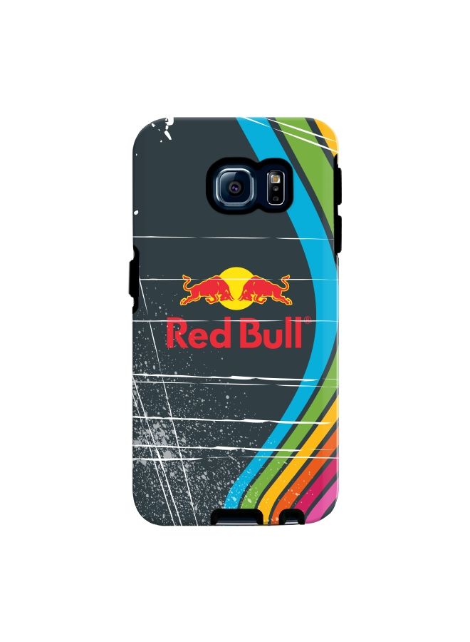 Stylizedd Premium Dual Layer Tough Case Cover Matte Finish for Samsung Galaxy S6 Edge Red Bull - Image 1