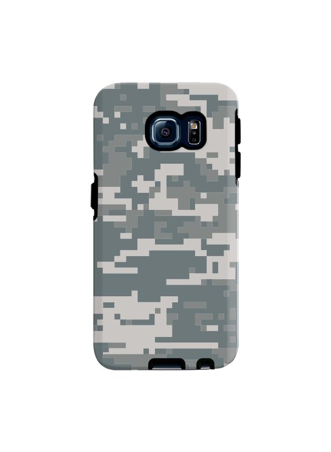 ستايلايزد غطاء متين فاخر ذو مظهر غير لامع بطبقة مزدوجة لهاتف سامسونج جالاكسي S6 إيدج مموه بتصميم رقمي - Image 1