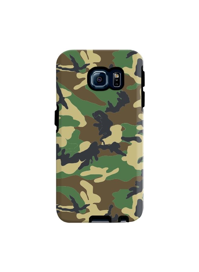Stylizedd Premium Dual Layer Tough Case Cover Gloss Finish for Samsung Galaxy S6 Edge Jungle Camo - Image 1