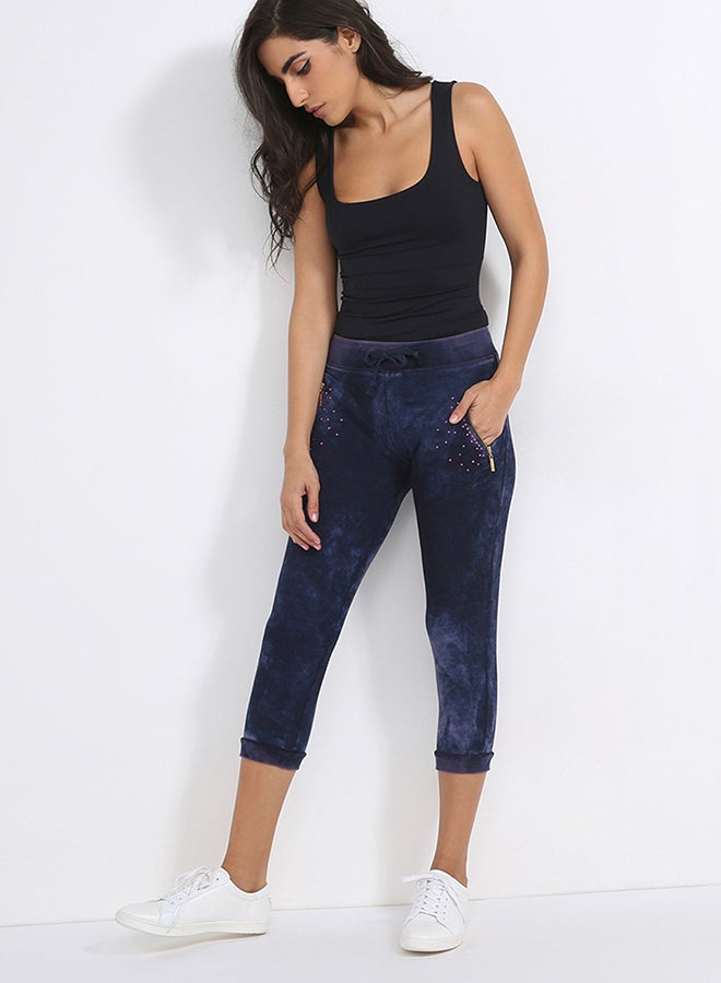 Seden Casual Solid Pants Dark Blue - Image 3