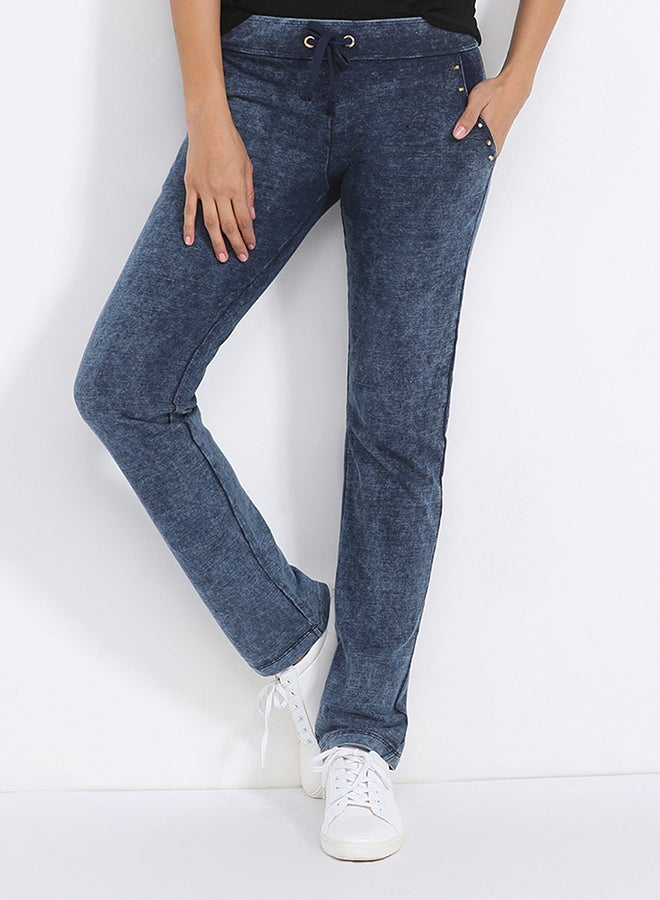 Seden Casual Solid Pants Dark Blue - Image 1