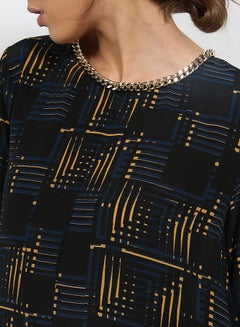 Atos Lombardini Printed Chained Blouse Black  - Image 4