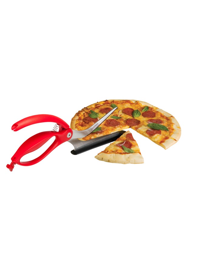 Dreamfarm - Dreamfarm Scizza 2-in-1 Ergonomic Pizza Scissors with Stainless Steel Cutter Blades & Non-Stick Slice Server, Easy to Use, Perfect for Slicing and Serving Pizzas Cleanly, Red Fire Truck - Image 1