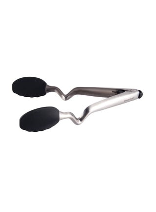 Dreamfarm Clongs 9-Inch Kitchen Tongs, Grippy Silicone and Stainless Steel, Click-Lock for Easy Open and Close, Non-Stick Safe, Heat Resistant, Black Cooking Tongs Charcoal - v1504621273/N11059599A_1