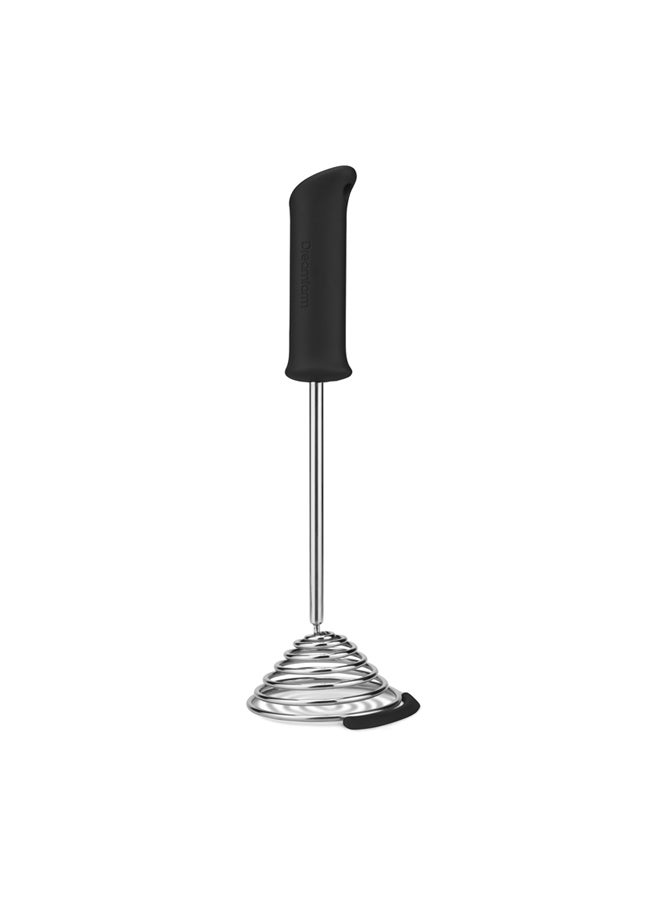 Dreamfarm Dreamfarm Smood One-Handed Stainless Steel Spring Coil Vegetable and Potato Masher with Soft Grip and Bowl Scraper, 12-Inch, Easy to Use, Perfect for Mashing and Mixing, Black Charcoal  - Image 1