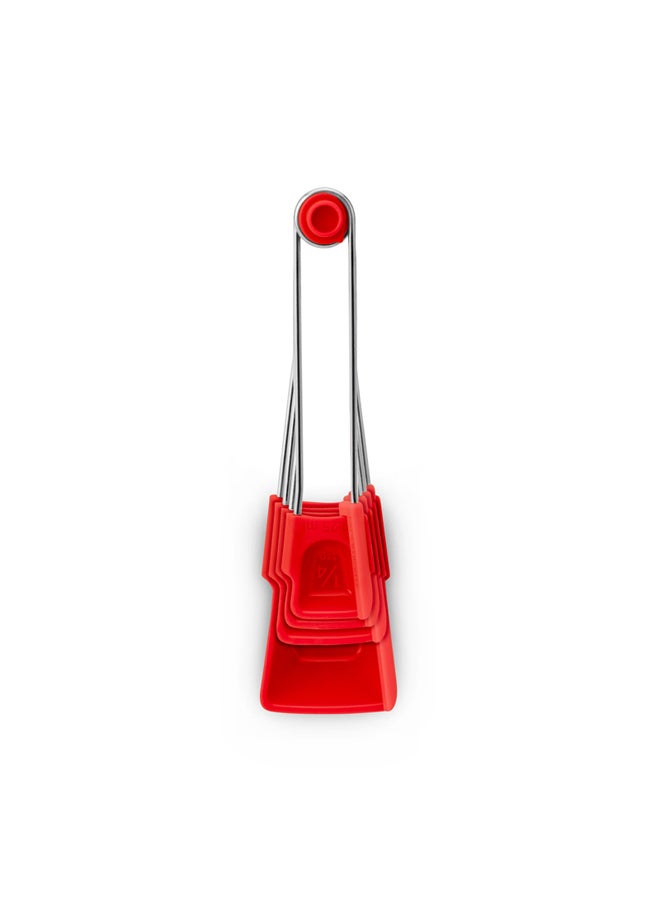 Dreamfarm - Dreamfarm Levoons Self-Levelling Measuring Spoon Set, Accurate Measurement from 1/4 Teaspoon to 1 Tablespoon, Pack of 4, Easy-to-Use, Ideal for Precise Cooking and Baking, Red Fire Truck - Image 1