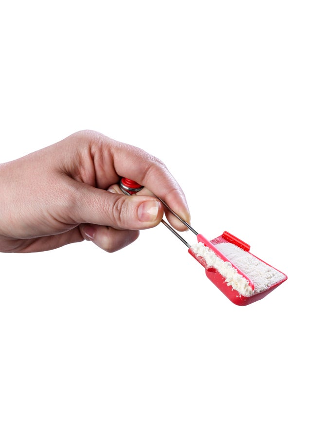 Dreamfarm - Dreamfarm Levoons Self-Levelling Measuring Spoon Set, Accurate Measurement from 1/4 Teaspoon to 1 Tablespoon, Pack of 4, Easy-to-Use, Ideal for Precise Cooking and Baking, Red Fire Truck - Image 1