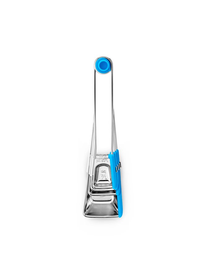 Dreamfarm - Dreamfarm Levoons Self-Levelling Measuring Spoon Set, Accurate Measurement from 1/4 Teaspoon to 1 Tablespoon, Pack of 4, Easy-to-Use, Ideal for Precise Cooking and Baking, Stainless Steel Blue - Image 1