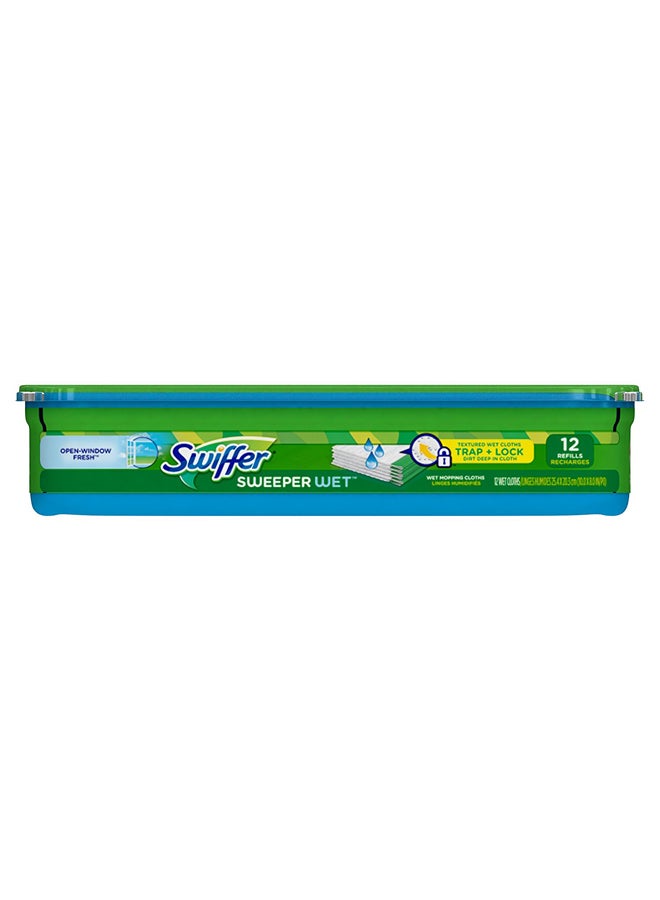 Swiffer 12 Count Sweeper Wet Mopping Cloth Refill White 28.8x16x5.5cm  - Image 1