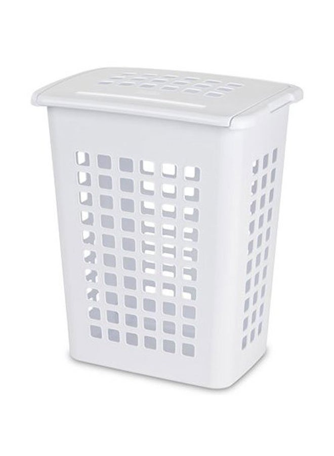 ستيريليت سلة غسيل مستطيلة الشكل بغطاء علوي لون أبيض 19.13x13.75x22.88سم