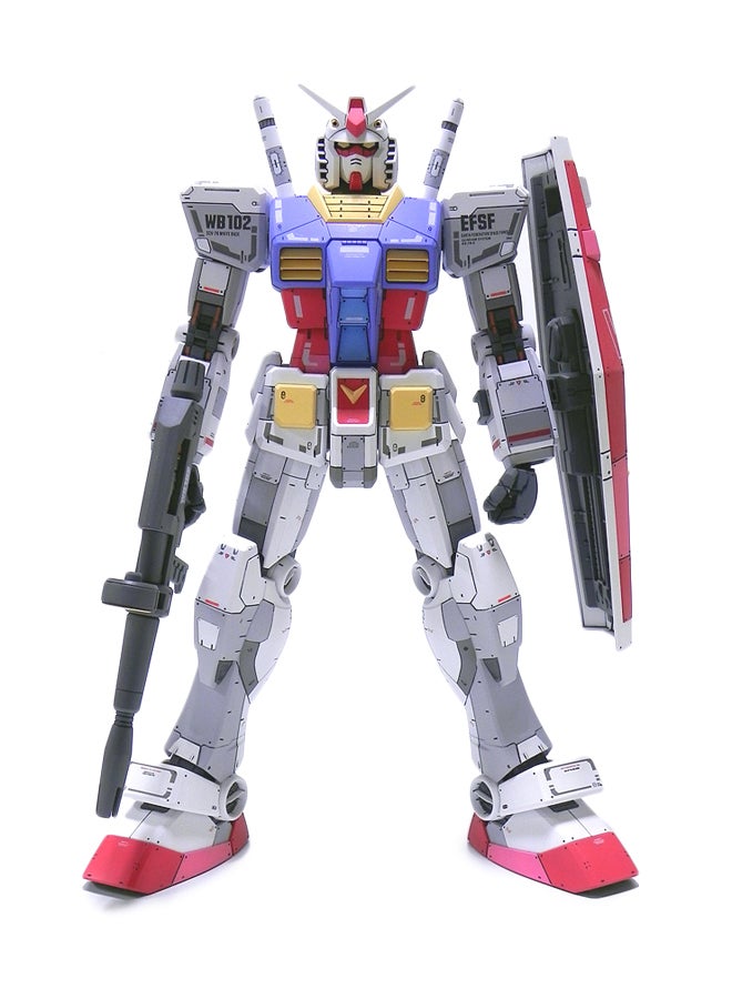 Bandai - 1/144 HG Gunpla Starter Set vol.2 RX-78-2 Gundam Animation Color ver. & Gundam Marker GM02 Extra-Fine Panel Lining Pen Gray. - Image 1