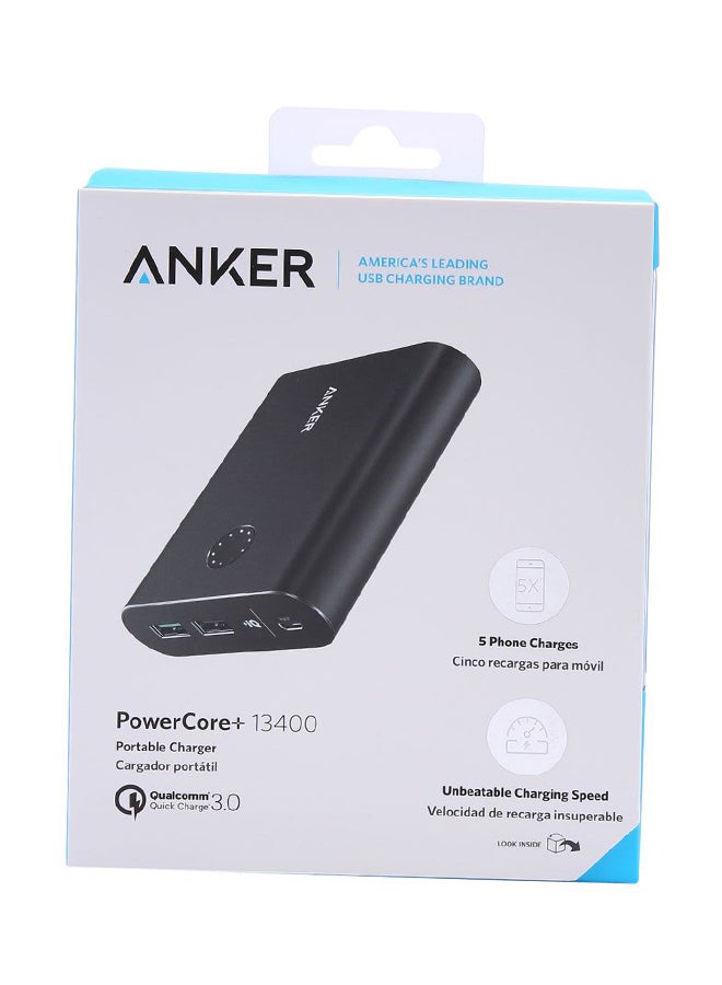 Anker - 13400.0 mAh PowerCore+ Quick Charge 3.0 Power Bank Black - Image 1