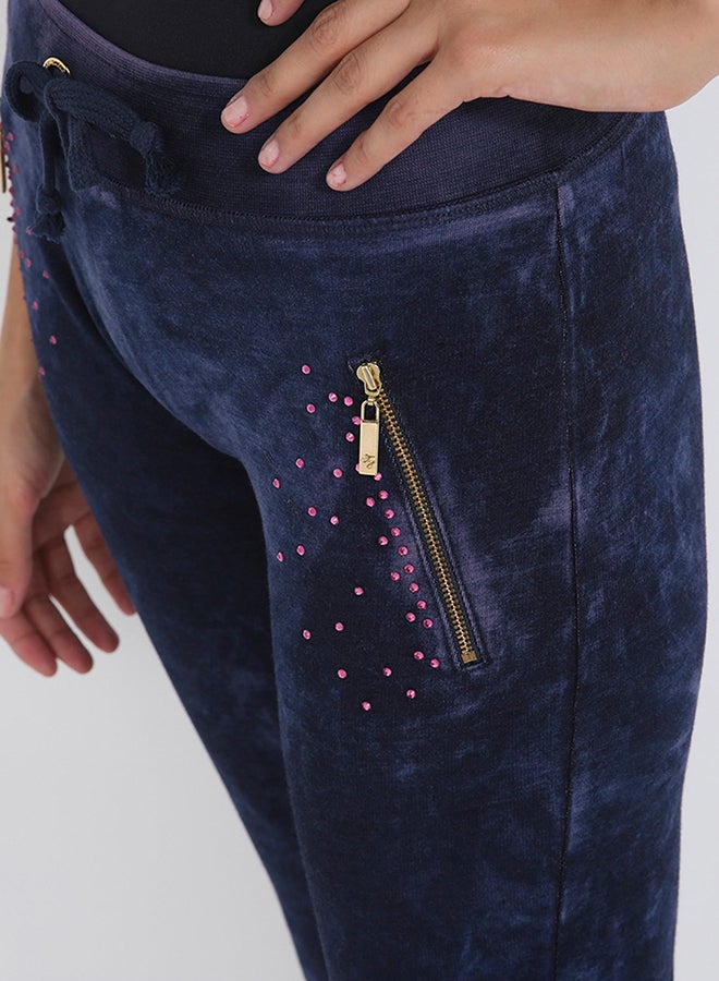 Seden Casual Solid Pants Dark Blue - Image 4