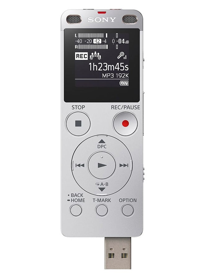 Digital Voice Recorder With Built-in USB ICDUX560FSILVER Silver
