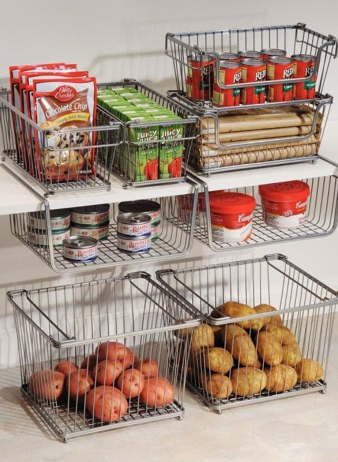 إنترديزاين يورك لايرا خزانة مطبخ على شكل سلة للتنظيم توضع أسفل الرف فضي - Image 3