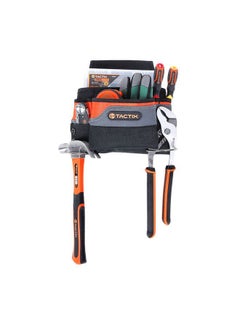 Tactix Tactix 8-Pocket Tool Belt Pouch - Durable and Versatile Organizer for Tools & Fasteners, Perfect for DIY Projects and Professional Use, Adjustable Belt for Comfortable Fit- 323001 Black/Orange  - Image 2