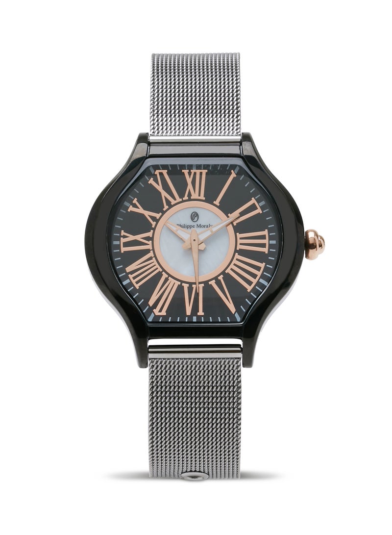 Philippe Moraly of Switzerland Women's Analog Watch M1612CRB - 35 mm - Grey - Image 1