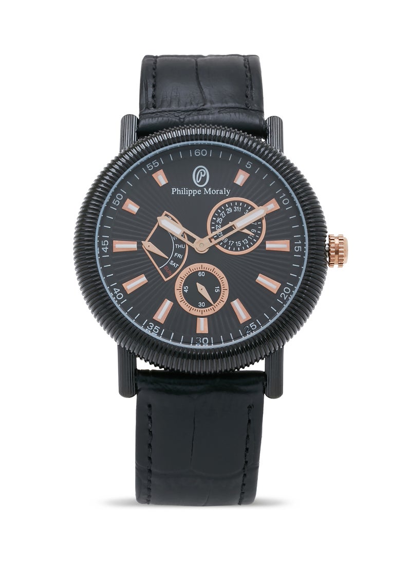 فيليب مورالي السويسرية ساعة يد بعقارب طراز L1471BRBB - 36 ملم - أسود للرجال - Image 1