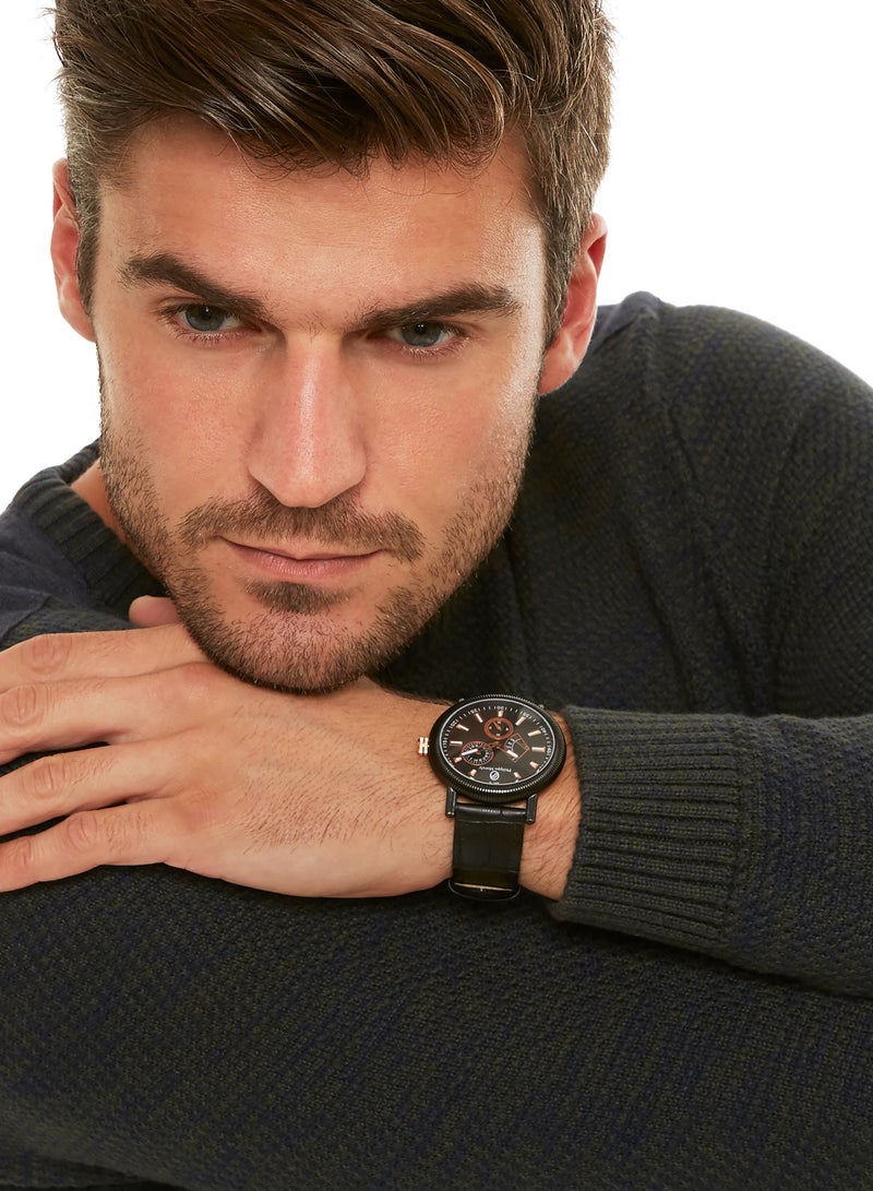 فيليب مورالي السويسرية ساعة يد بعقارب طراز L1471BRBB - 36 ملم - أسود للرجال - Image 4