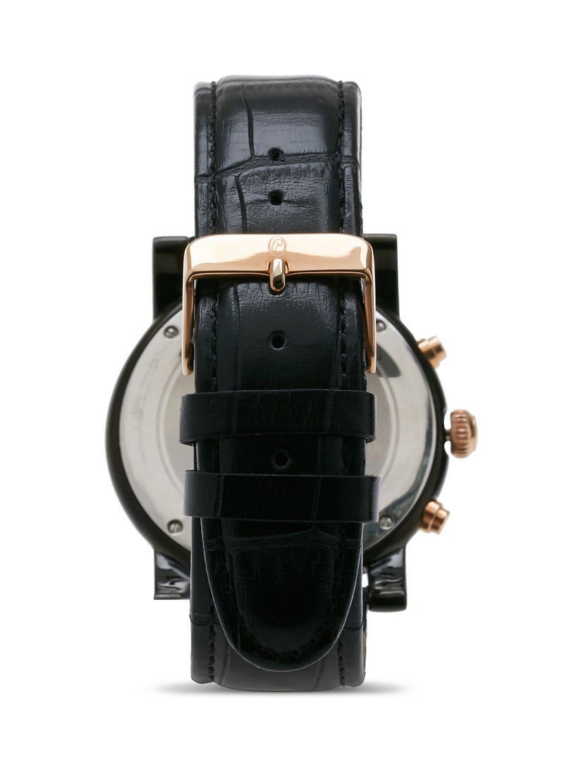 فيليب مورالي السويسرية ساعة يد كرونوغراف بعقارب طراز LC1111BRBB - 34 ملم - لون أسود للرجال - Image 2