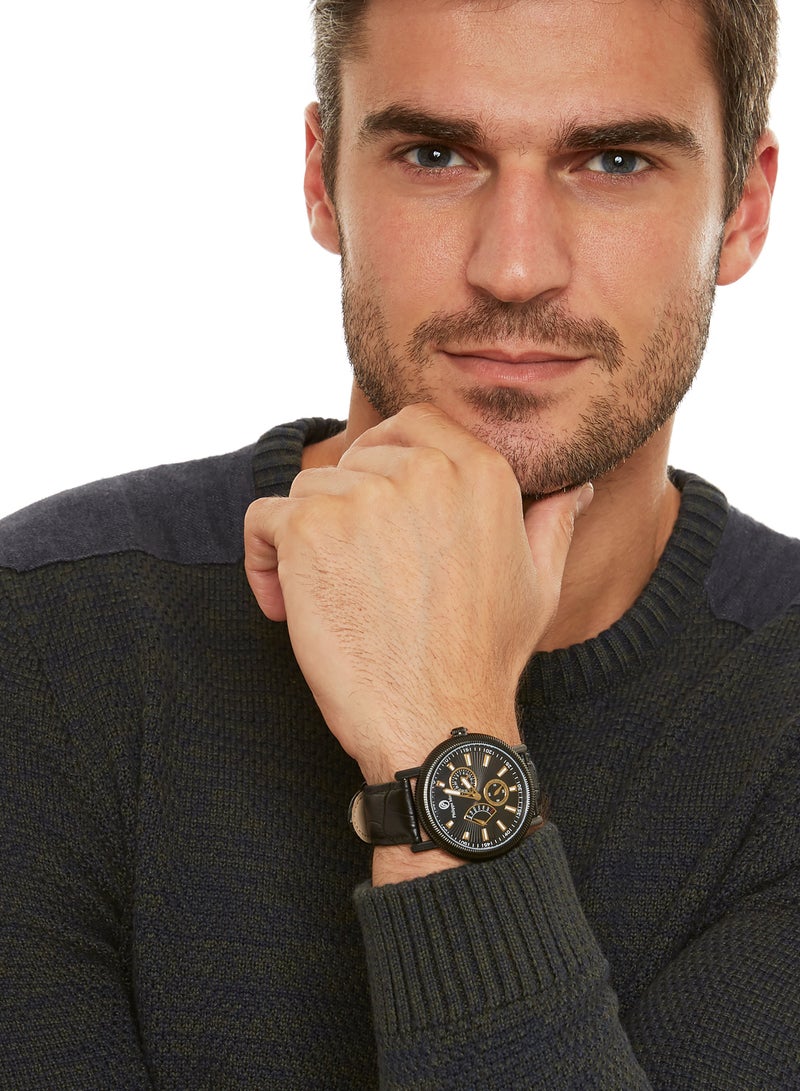 Philippe Moraly of Switzerland - Men's Analog Watch L1471BGBB - 36 mm - Black - Image 1