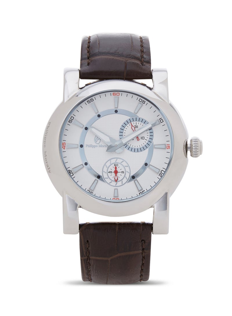 فيليب مورالي السويسرية ساعة يد بعقارب طراز L1423WWO - مقاس 34 مم - لون بني للرجال - Image 1