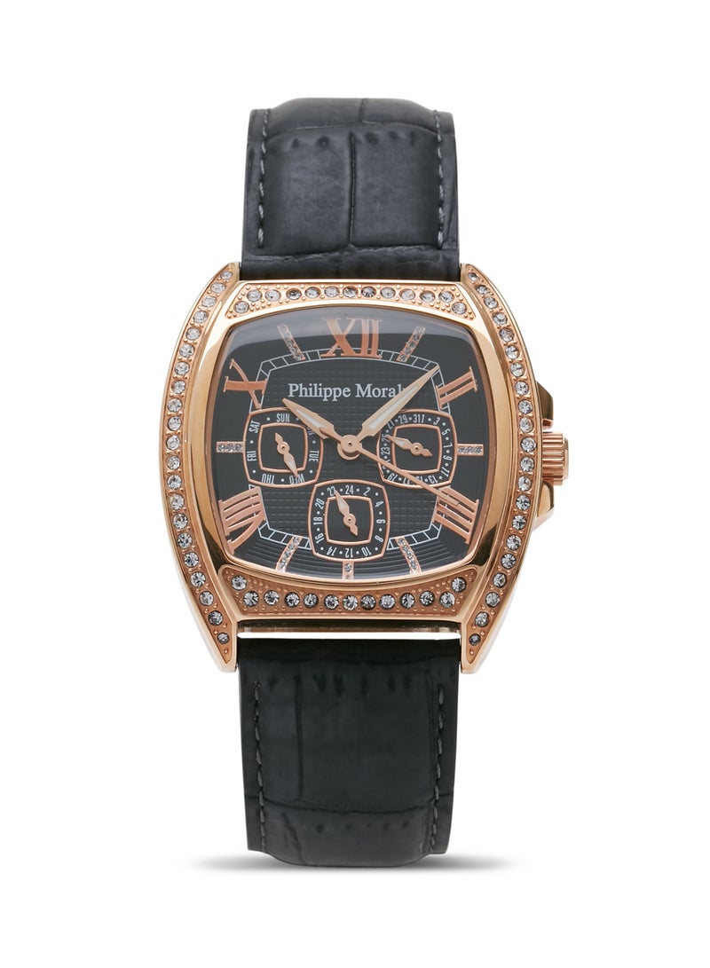 فيليب مورالي السويسرية ساعة يد بعقارب طراز LS1140RBB - 35 مم - أسود للنساء - Image 1