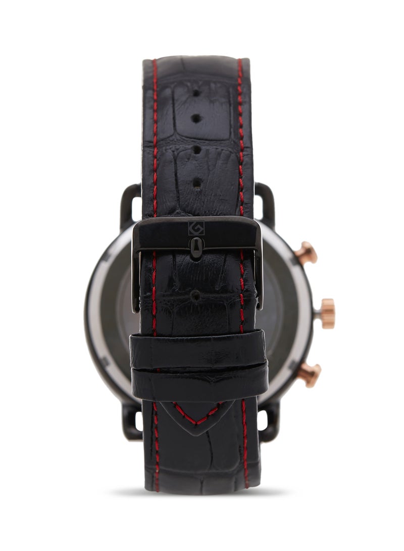 Geneval of Switzerland Men's Analog Wrist Watch GL1515BRWB - 40 mm - Black - Image 2