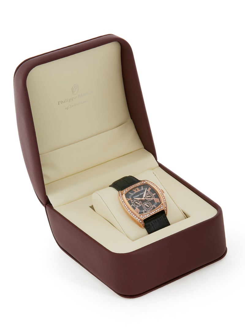 فيليب مورالي السويسرية ساعة يد بعقارب طراز LS1140RBB - 35 مم - أسود للنساء - Image 4