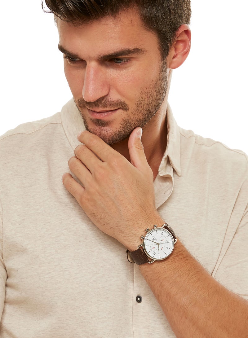 جينيفال من سويسرا ساعة يد بعقارب طراز GL1515WWO - 40 مم - بني للرجال - Image 4