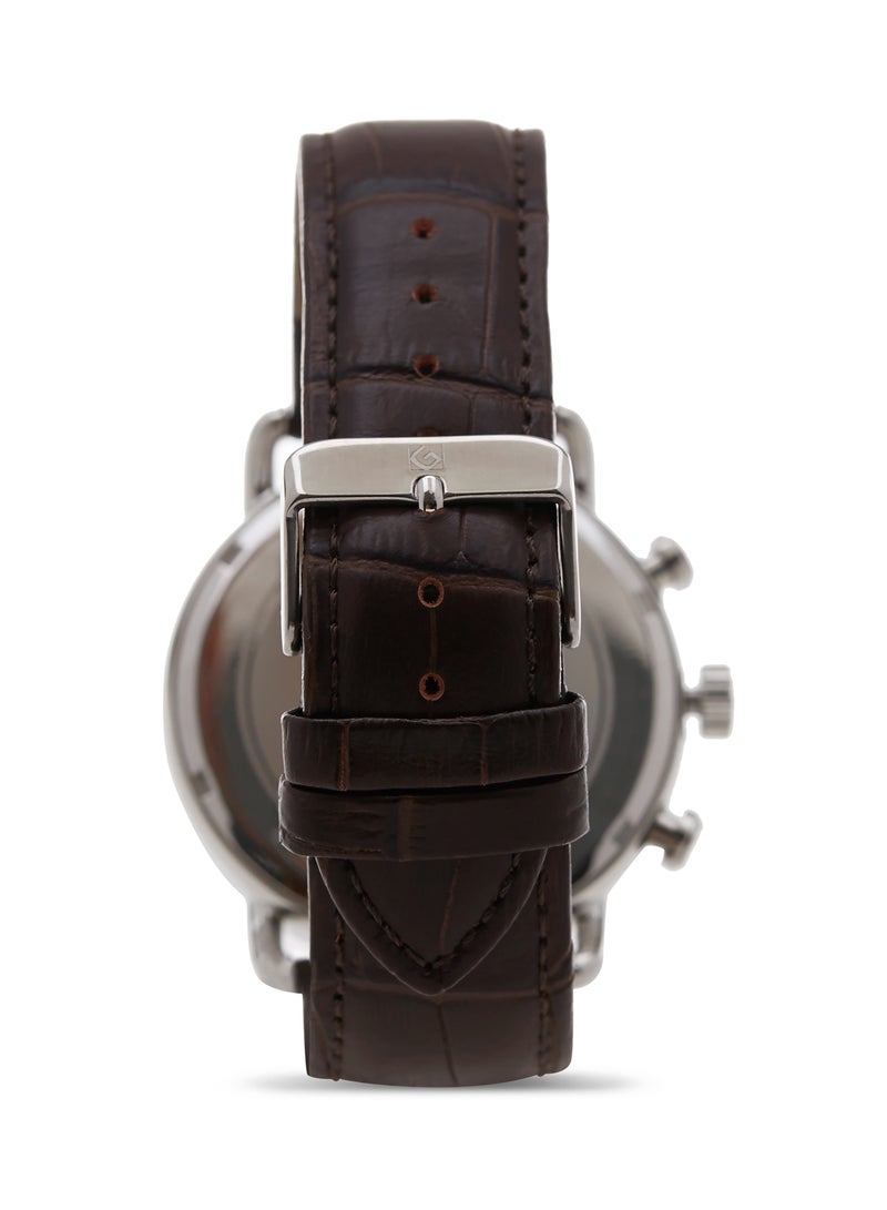 جينيفال من سويسرا ساعة يد بعقارب طراز GL1515WWO - 40 مم - بني للرجال - Image 2