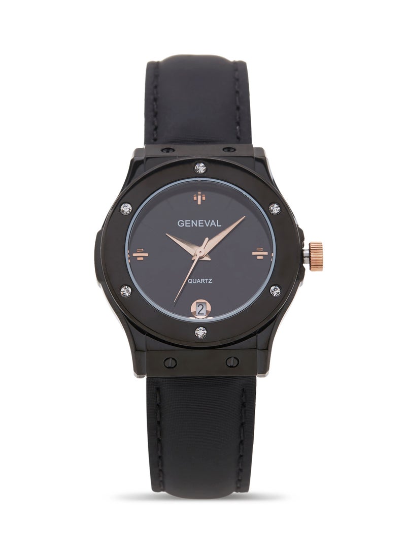 Geneval of Switzerland Women's Analog Watch GLS1612BRBB - 30 mm - Black  - Image 1