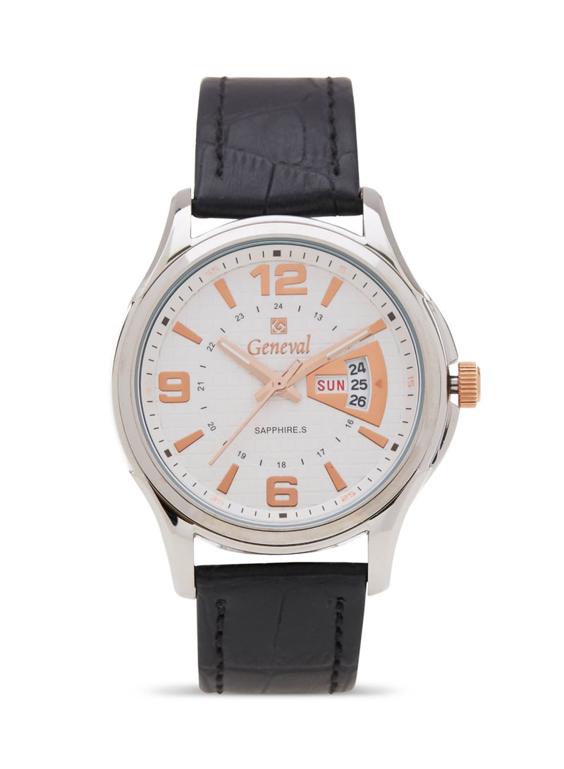 Geneval of Switzerland Men's Analog Wrist Watch GL143CRWB - 33 mm - Black - Image 1