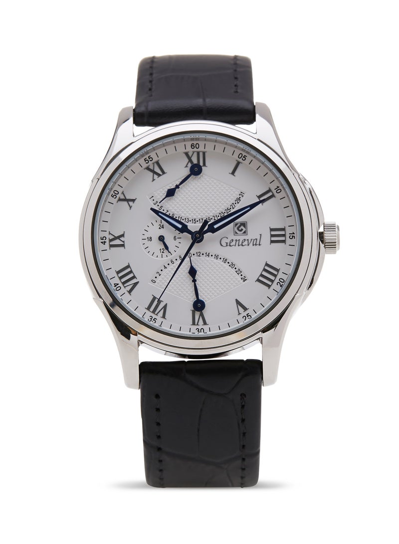 Geneval of Switzerland Men's Analog Watch GL1617WWB - 37 mm - Black  - Image 1