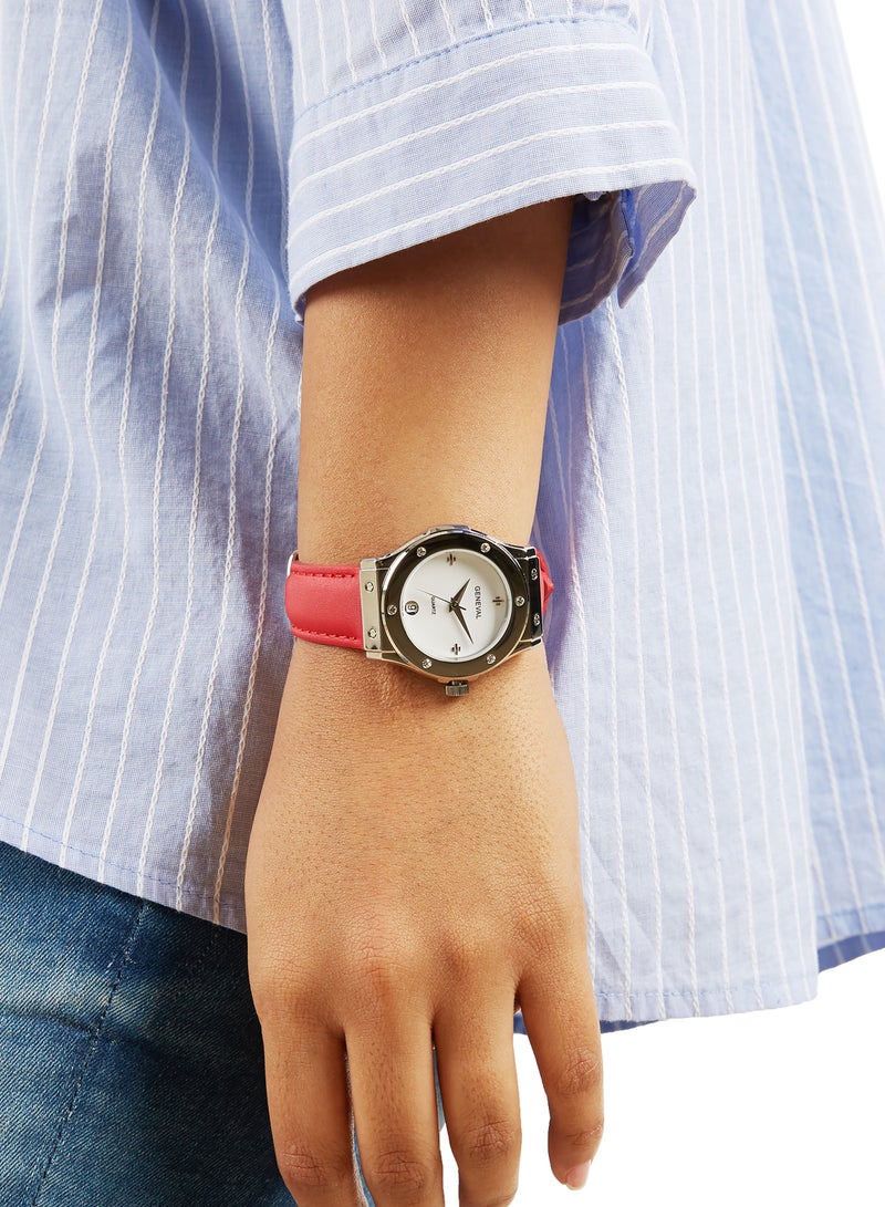 جينيفال من سويسرا ساعة يد بعقارب طراز GLS1612WWR - 33 ملم - لون أسود للنساء - Image 4