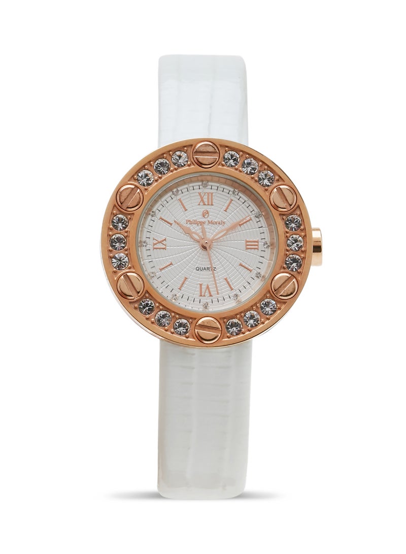 Philippe Moraly of Switzerland Women's Analog Watch LS1156RWW - 32 mm - White - Image 1