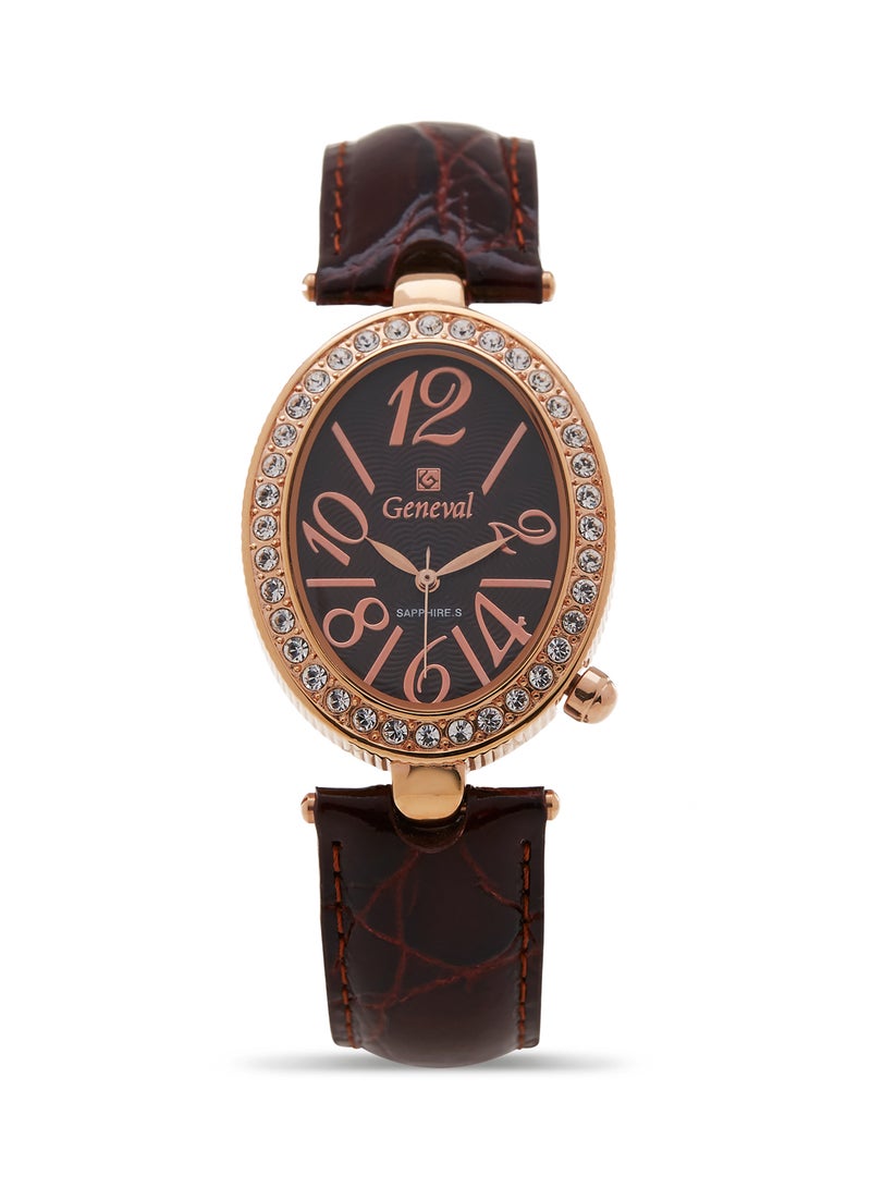 Geneval of Switzerland Women's Analog Wrist Watch GLS148ROO - 30 mm - Black  - Image 1