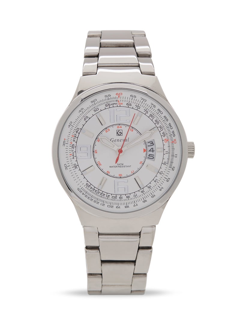 Geneval of Switzerland Men's Analog Wrist Watch GM121WW - 40 mm - Silver  - Image 1