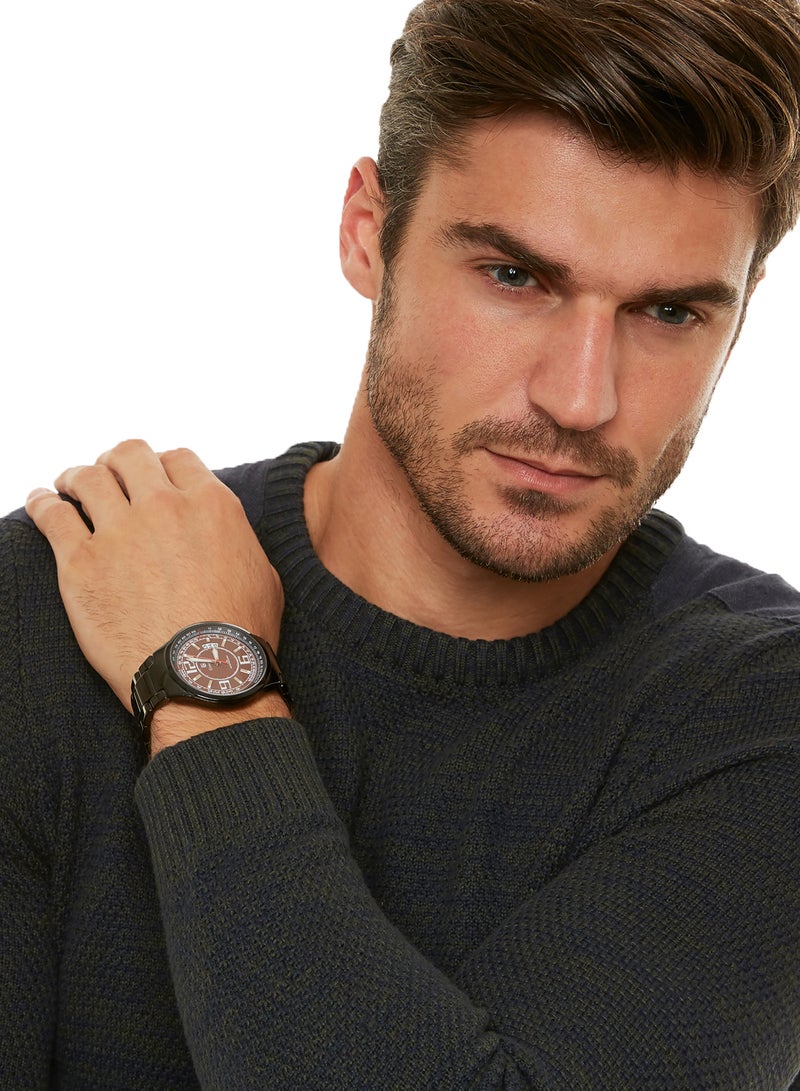 جينيفال من سويسرا ساعة يد بعقارب طراز GM121BO - 40 مم - أسود للرجال - Image 4