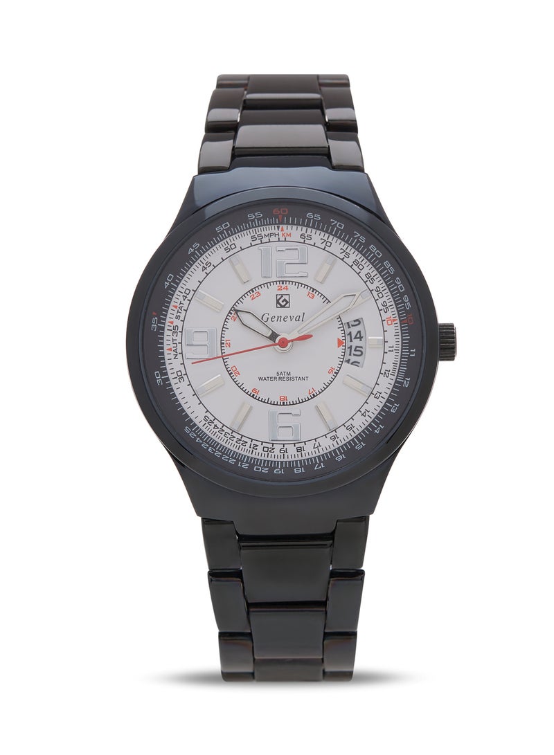 Geneval of Switzerland Men's Analog Wrist Watch GM121BW - 40 mm - Black  - Image 1