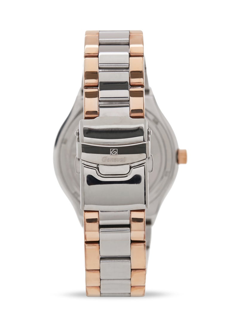 Geneval of Switzerland men Analog Wrist Watch GM121CRW - 40 mm - Rose Gold/Silver  - Image 2