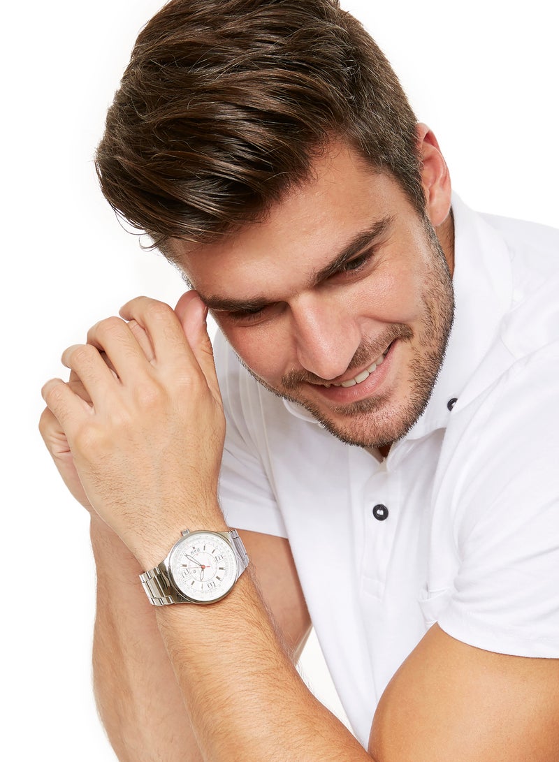 Geneval of Switzerland Men's Analog Wrist Watch GM121WW - 40 mm - Silver  - Image 4