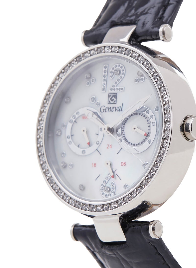 Geneval of Switzerland Women's Analog Wrist Watch GLS212WPWB - 36 mm - Black - Image 2