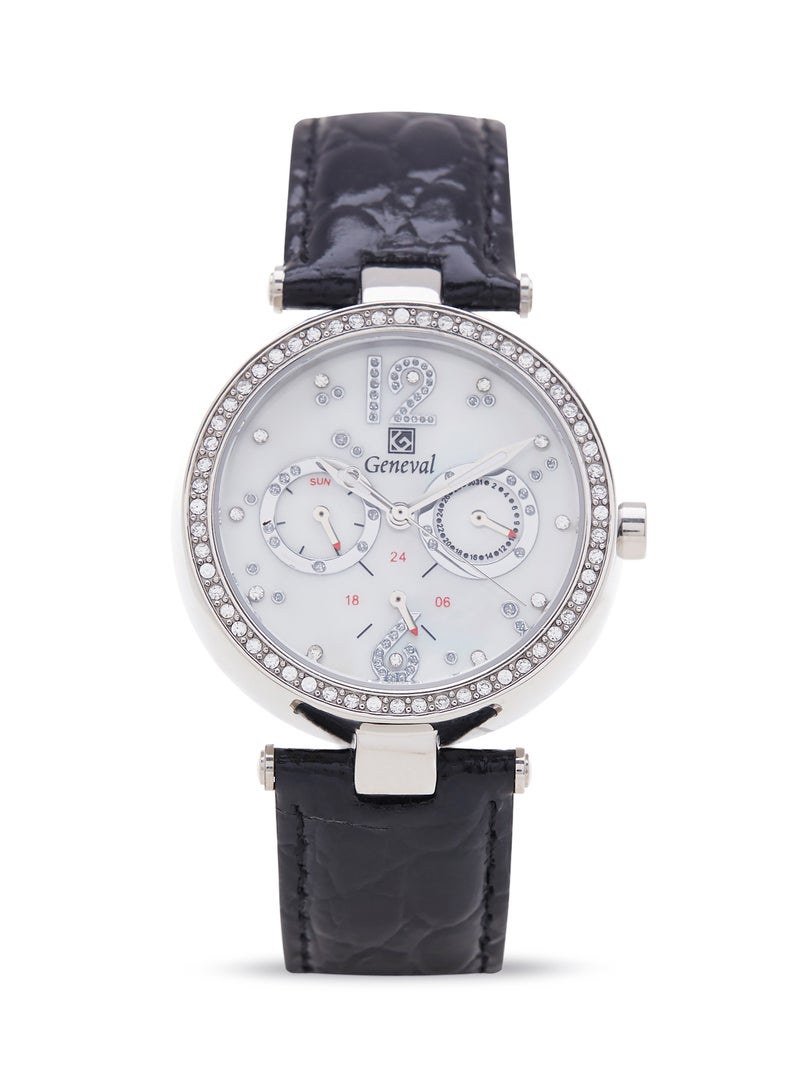 Geneval of Switzerland Women's Analog Wrist Watch GLS212WPWB - 36 mm - Black - Image 1