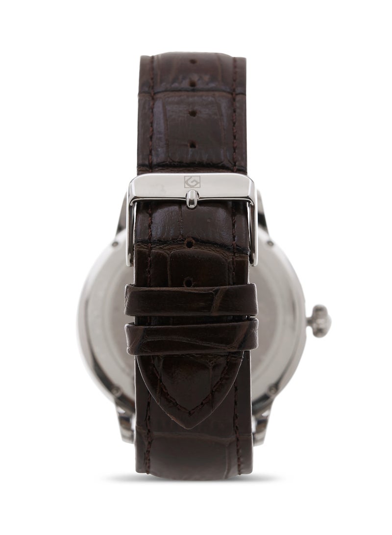 جينيفال من سويسرا ساعة يد بعقارب طراز GL1511WWO - 38 مم - لون بني للرجال - Image 2