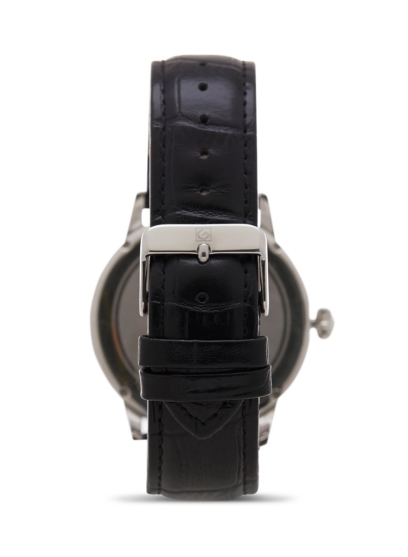 جينيفال من سويسرا ساعة يد بعقارب طراز GL1511WBB - 38 مم - أسود للرجال - Image 2