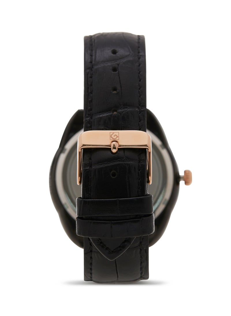 Geneval of Switzerland Men's Analog Watch GL1513BRBB - 37 mm - Black - Image 2