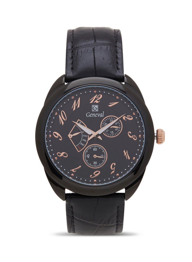 Geneval of Switzerland Men's Analog Watch GL1513BRBB - 37 mm - Black - Image 1